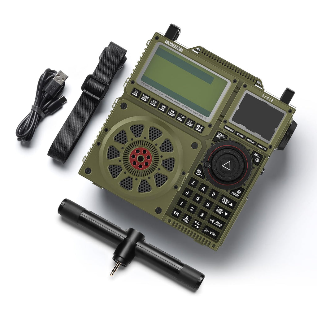 Raddy RF919 SSB Shortwave Radio Receiver, Full Band NOAA, Black