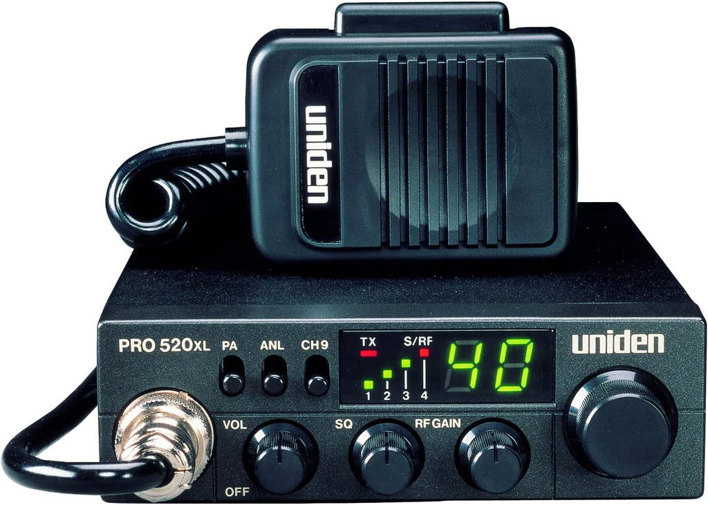 Uniden PRO520XL Pro Series 40-Channel CB Radio + RoadPro 24" Magnet Mount Stainless Steel CB Antenna Kit