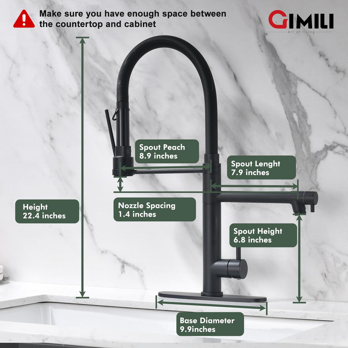 GIMILI Filter Kitchen Faucet Drinking Water Faucet 3 in 1 Brushed Nickel