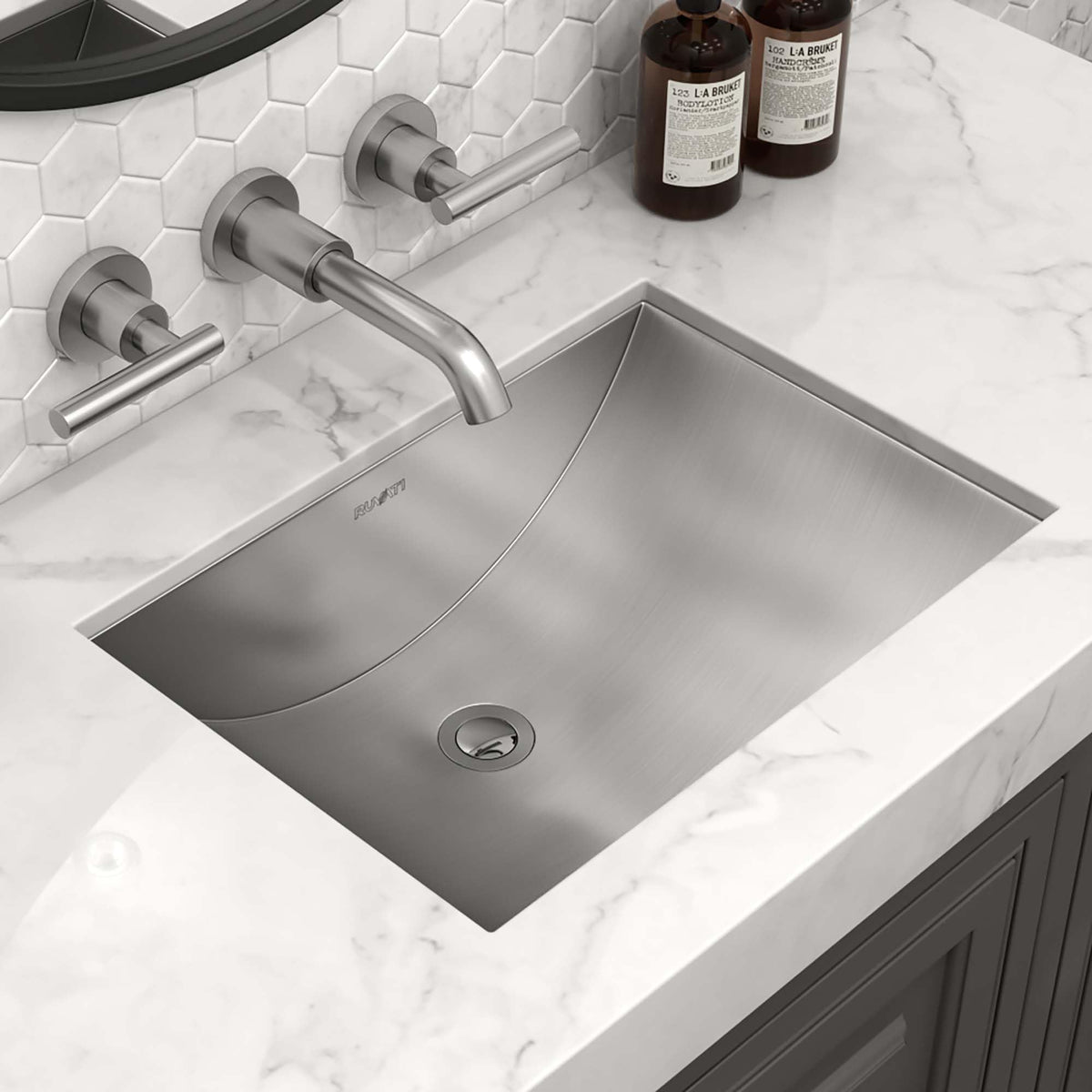 Ruvati 16x11-in Gunmetal Black 16-Gauge Bathroom Sink - RVH6107BL