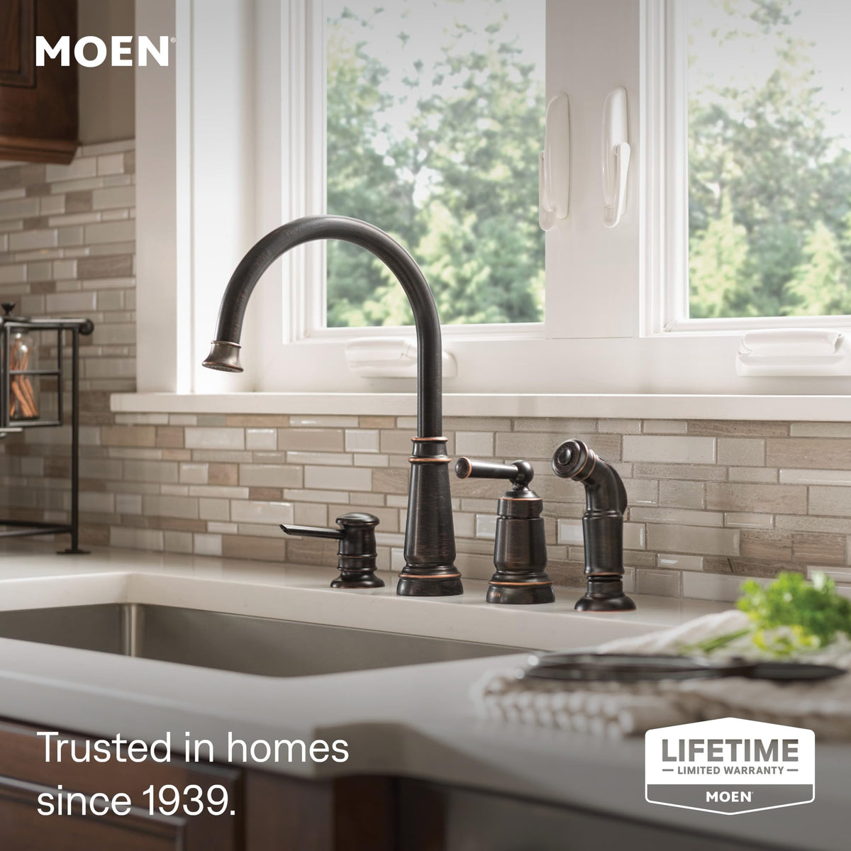 Moen 87042SRS Edison One-Handle High Arc Kitchen Faucet