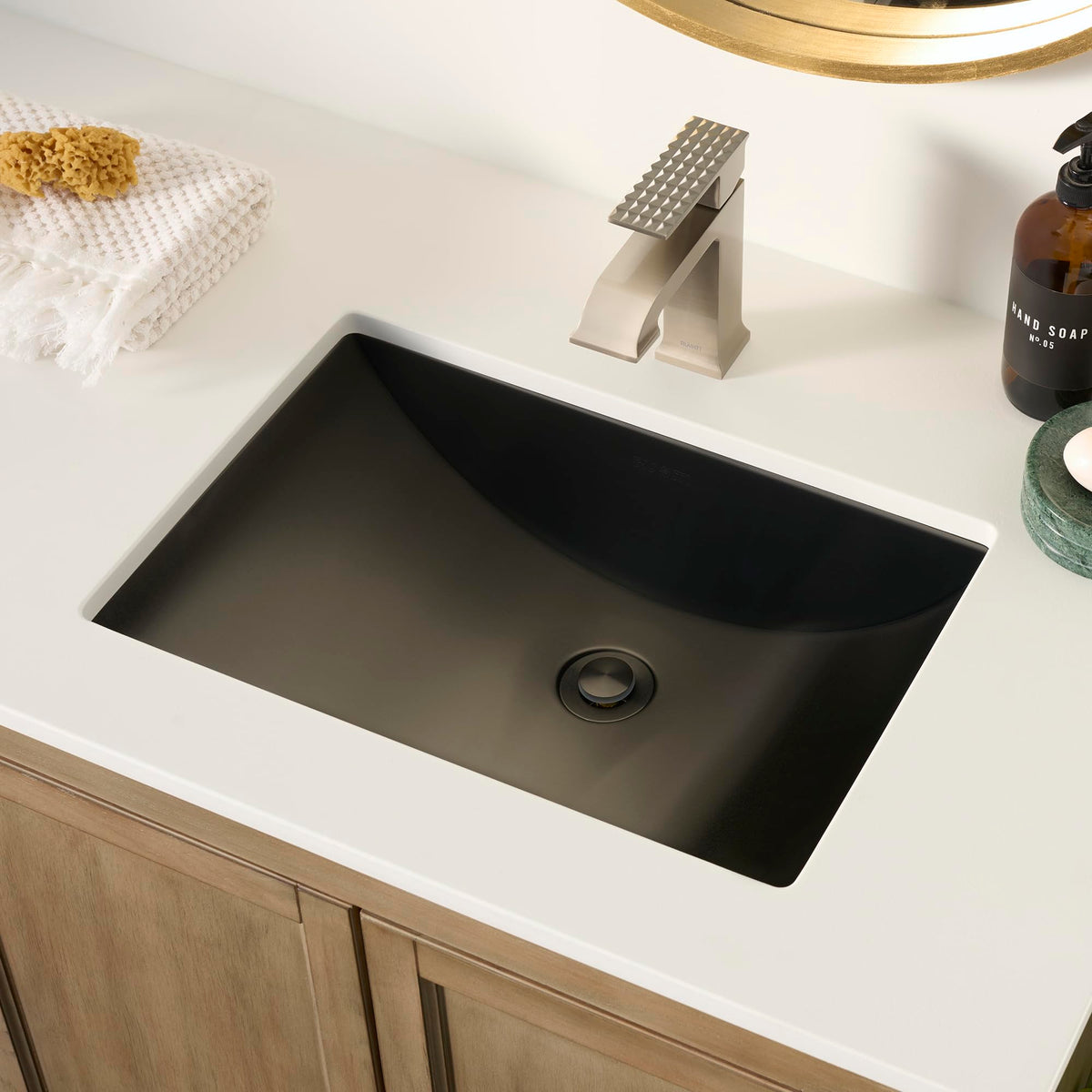 Ruvati 16x11-in Gunmetal Black 16-Gauge Bathroom Sink - RVH6107BL