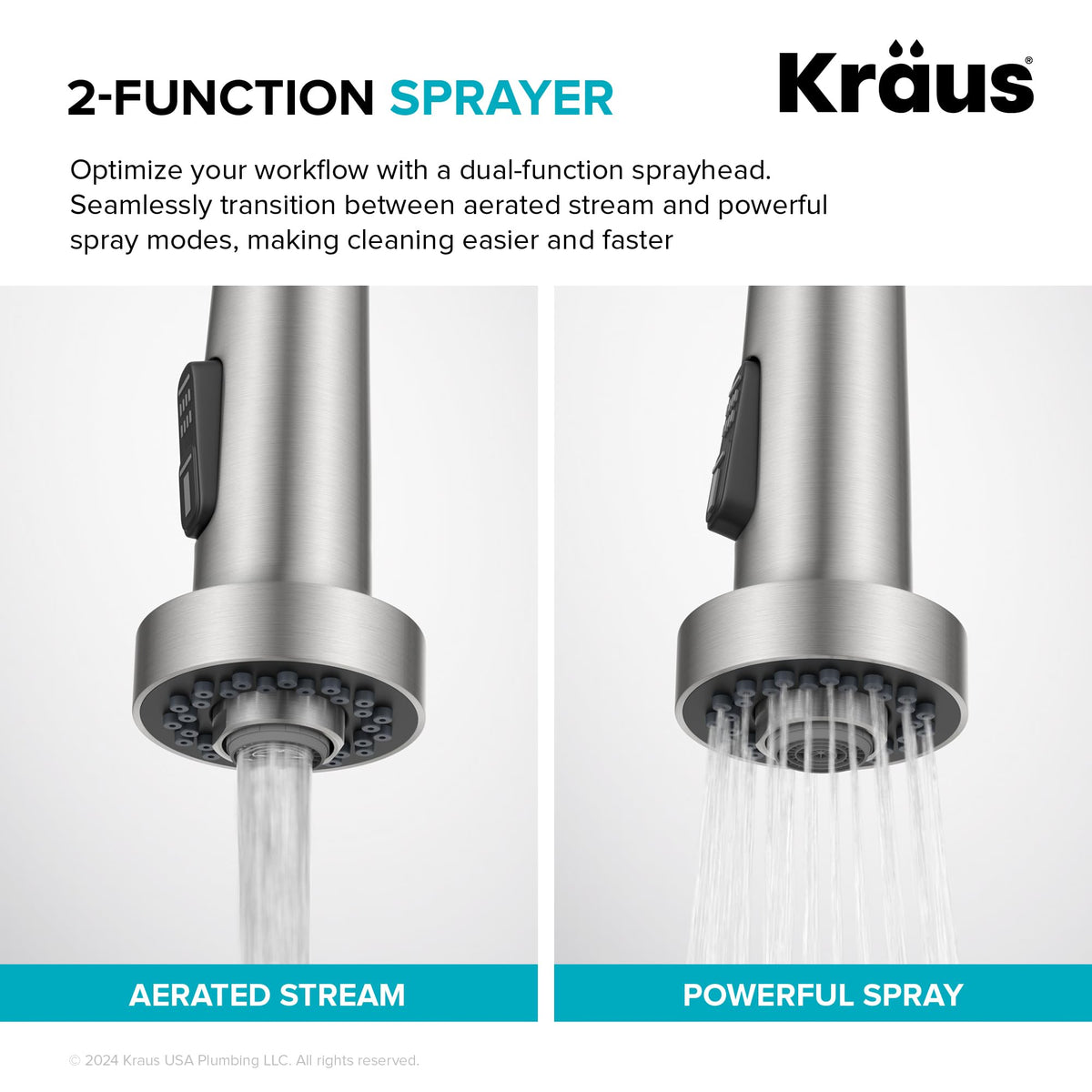 KRAUS Chrome 18.75 in Commercial Pull Down Kitchen Faucet KPF-1610CH