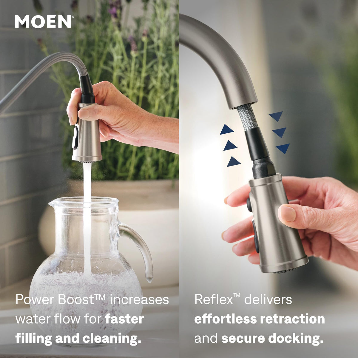 Moen Brantford Oil Rubbed Bronze Traditional One-Handle Kitchen Faucet with Pulldown Sprayer Featuring Power Boost and Reflex Docking System, 7185ORB