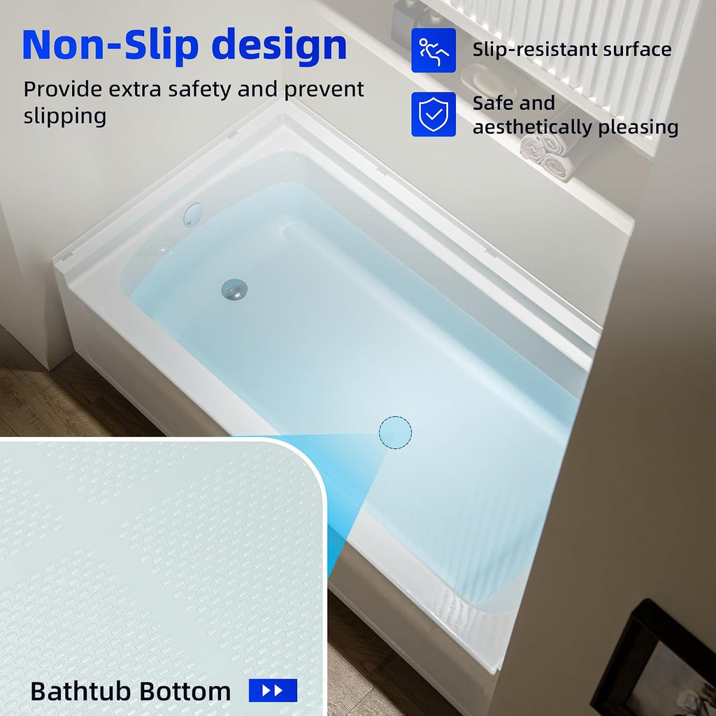 WOODBRIDGE 60â x 32â Alcove Soaking Bathtub in white with Right-Hand Drain Hole â Tub Only (No Wall Panels)