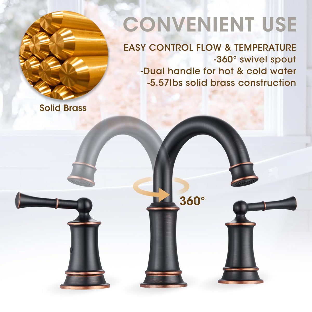 Gold Bathroom Faucet,Bathroom Faucet 3 Hole,Bathroom Sink Faucet
