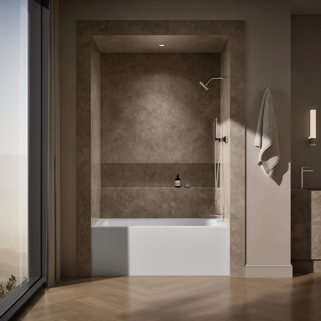 Kohler 60" x 32" alcove bath with integral apron, integral flange, and right-hand drain