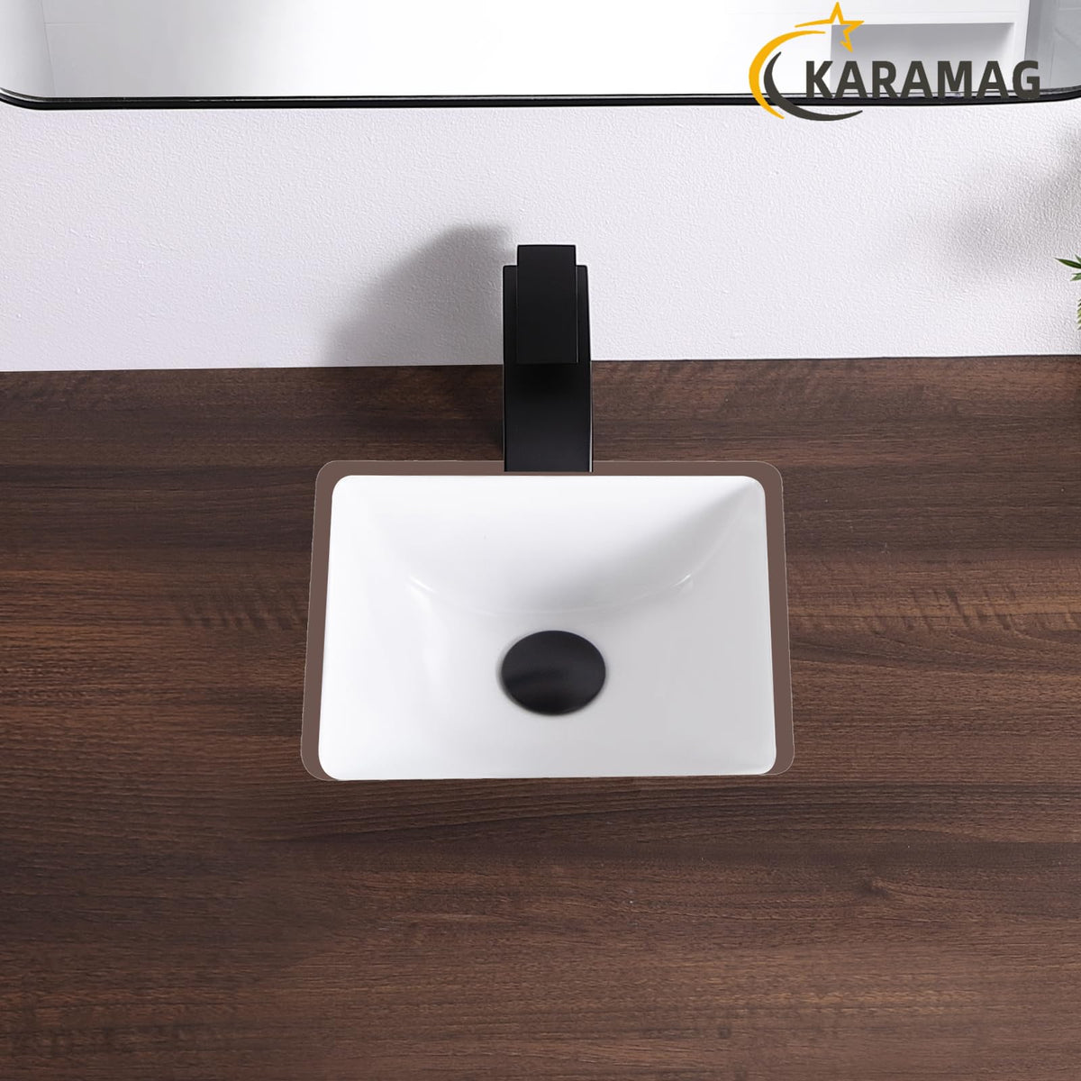 27 Inch Undermount Bathroom Sink with Overflow Rectangle Sinks