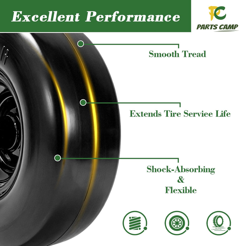 Parts Camp (2 Pack) 13x6.50-6 Lawn Mower Tires Flat Free Solid Tire