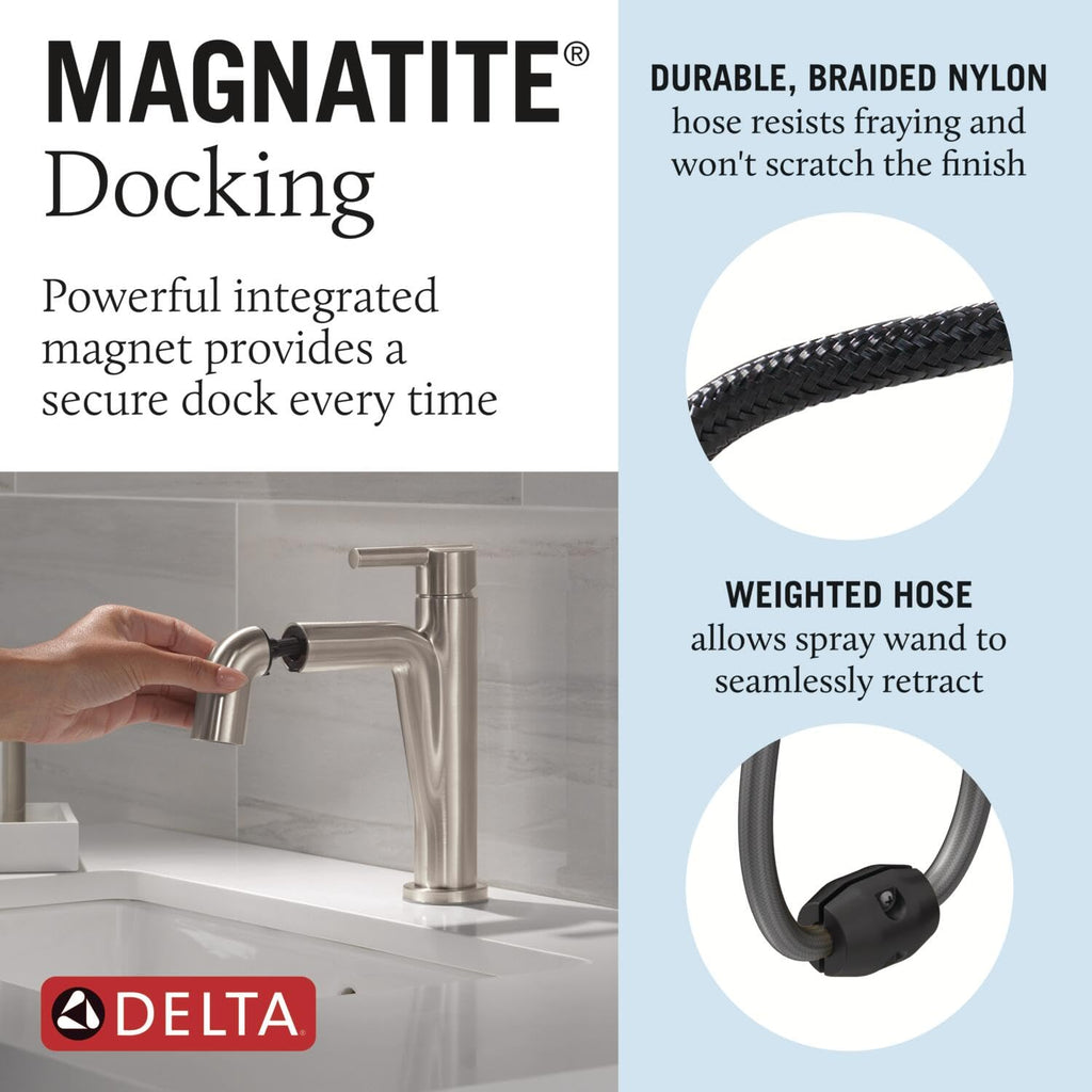 Delta Nicoli Brushed Gold Bathroom Faucet 1 Hole, Single Hole Bathroom Sink Faucet for Vanity, Push-Pop Drain Assembly, Champagne Bronze 15849LF-CZ