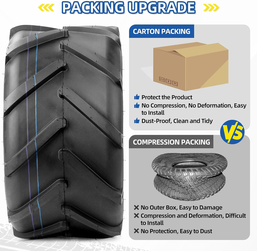 GICOOL 20x10.00-8 Ag Lug High-Traction Lawn Mower Tubeless Tire, 4 Ply
