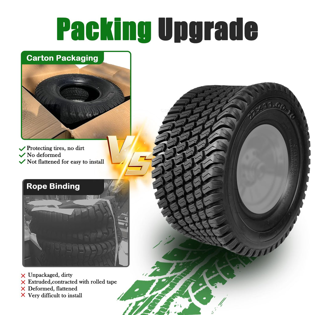 TRIPOWER 24x9.50-12 Lawn Mower Tire, 1 Pack Single Replacement Tire, 4PR Tubeless Turf Tire for Riding Mowers and Garden Tractors, Tire Only, Rim Not Included