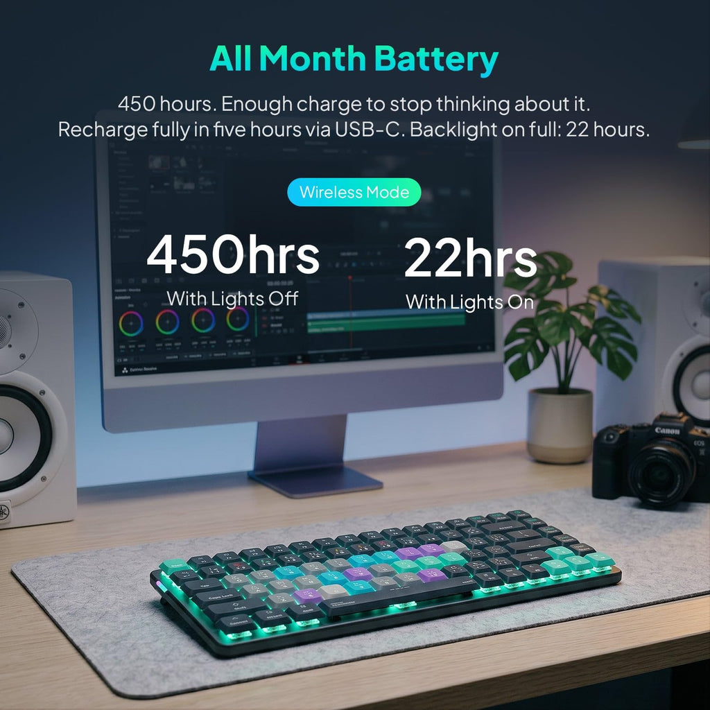 JCPAL Dash Adobe Premiere Pro Wireless Shortcut Keyboard for Mac/PC