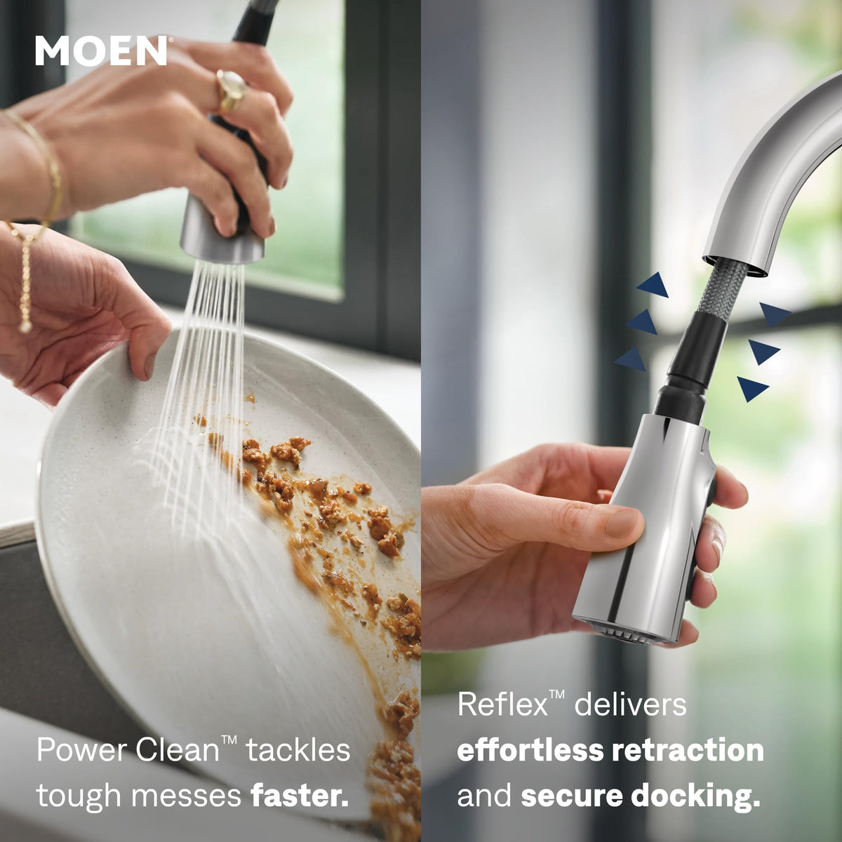 Moen Brantford Oil Rubbed Bronze Traditional One-Handle Kitchen Faucet with Pulldown Sprayer Featuring Power Boost and Reflex Docking System, 7185ORB