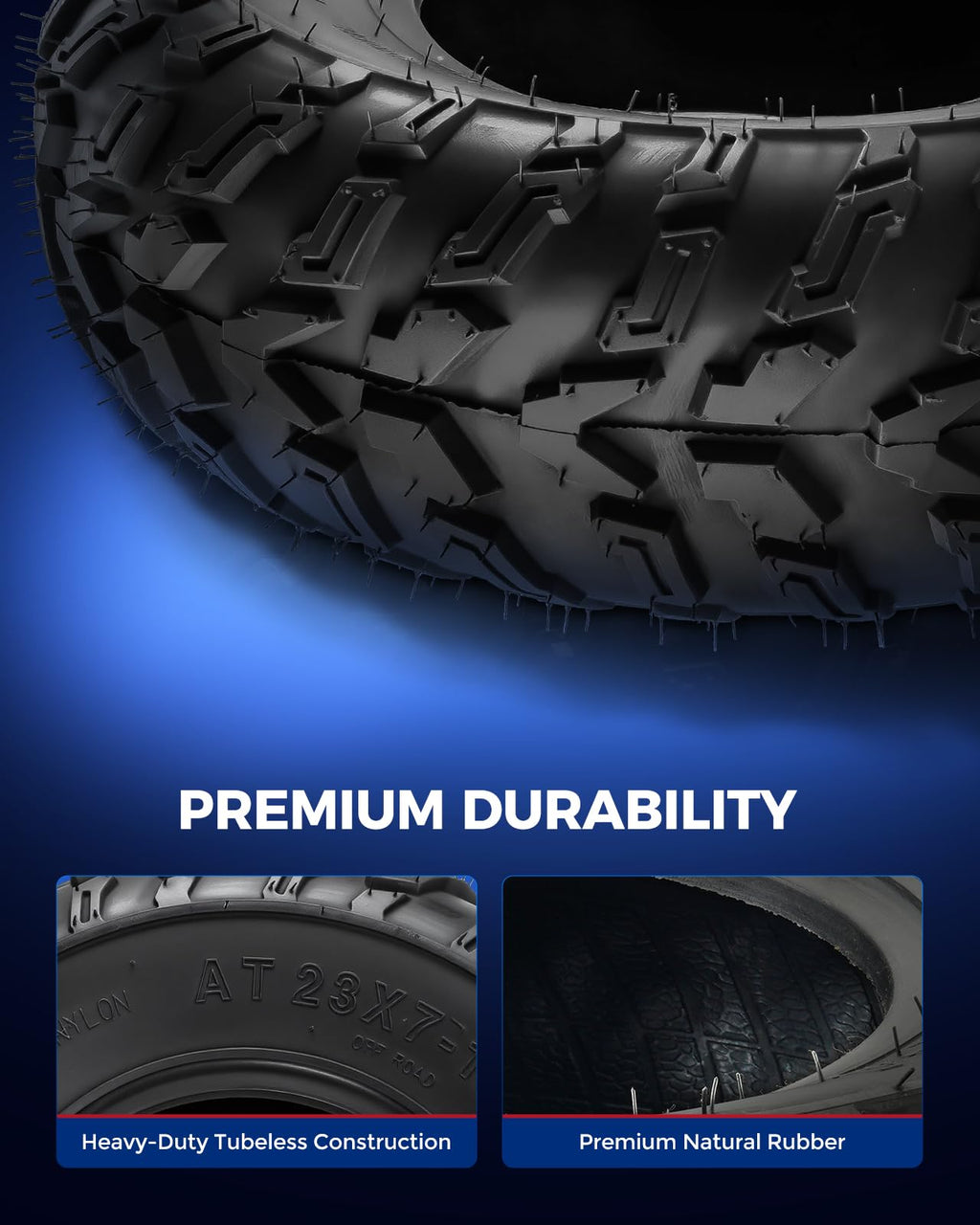 KAX Lawn Mower Golf Cart Turf Tires 23x10.5-12, ATV UTV Tire, 6PR, Set 1