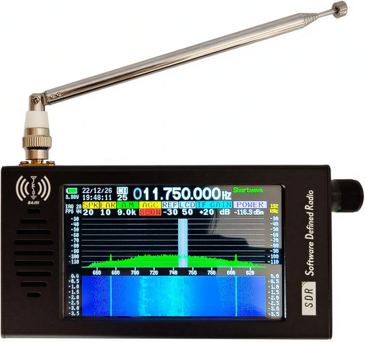 Full-Band DSP SDR Radio Receiver 4.3" Color Screen, with Waterfall Display