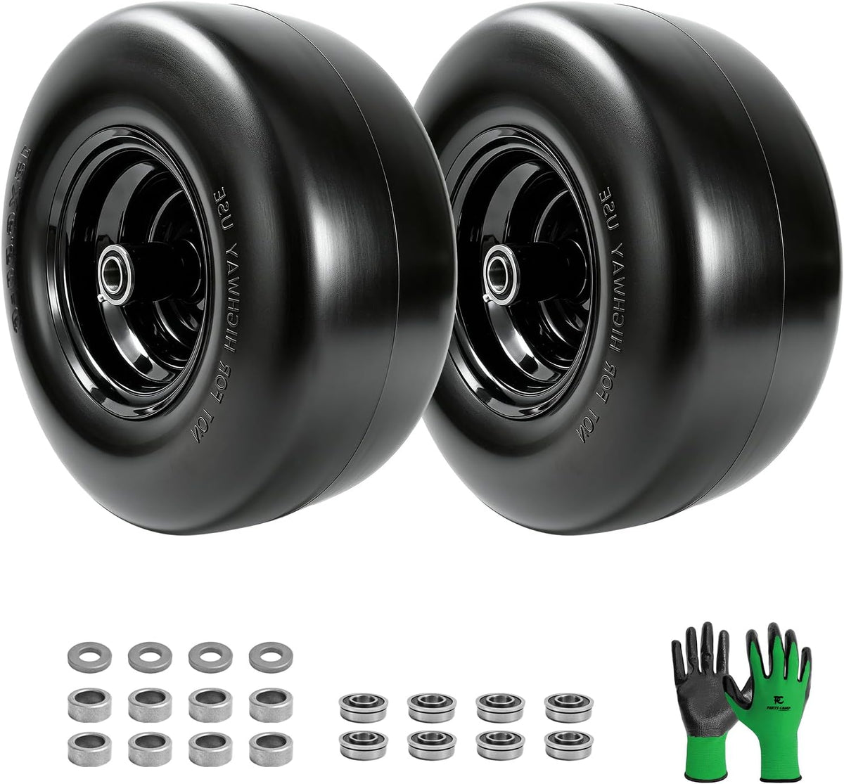 Parts Camp (2 Pack) 13x6.50-6 Lawn Mower Tires Flat Free Solid Tire