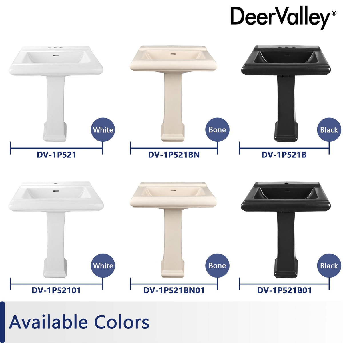 DeerValley Compact Bathroom Sink White 20"x17" Ceramic Sleek Basin DV-1P523