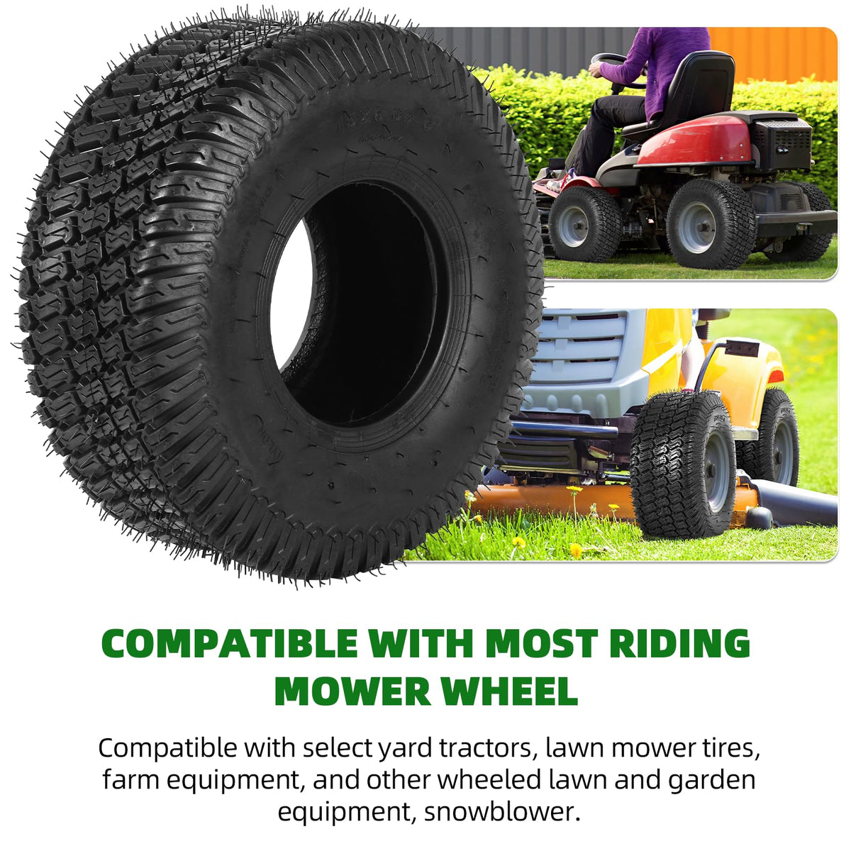AR-PRO (2 Pack) 20x8.00-8 Lawn Mower Turf Tires, Tubeless, No Rims