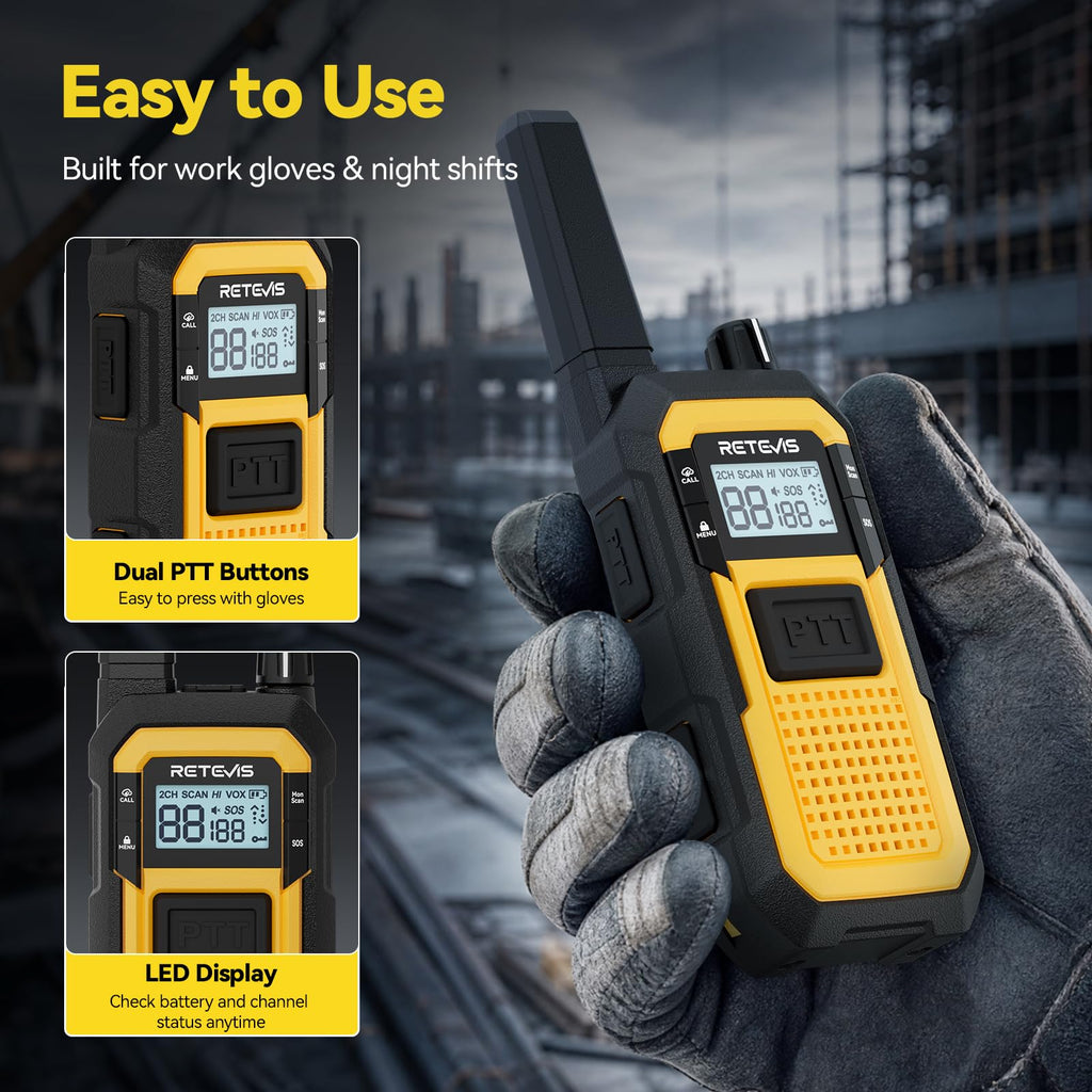 Retevis RB48 Military-Standard & IP67 Waterproof Walkie Talkies Long Range