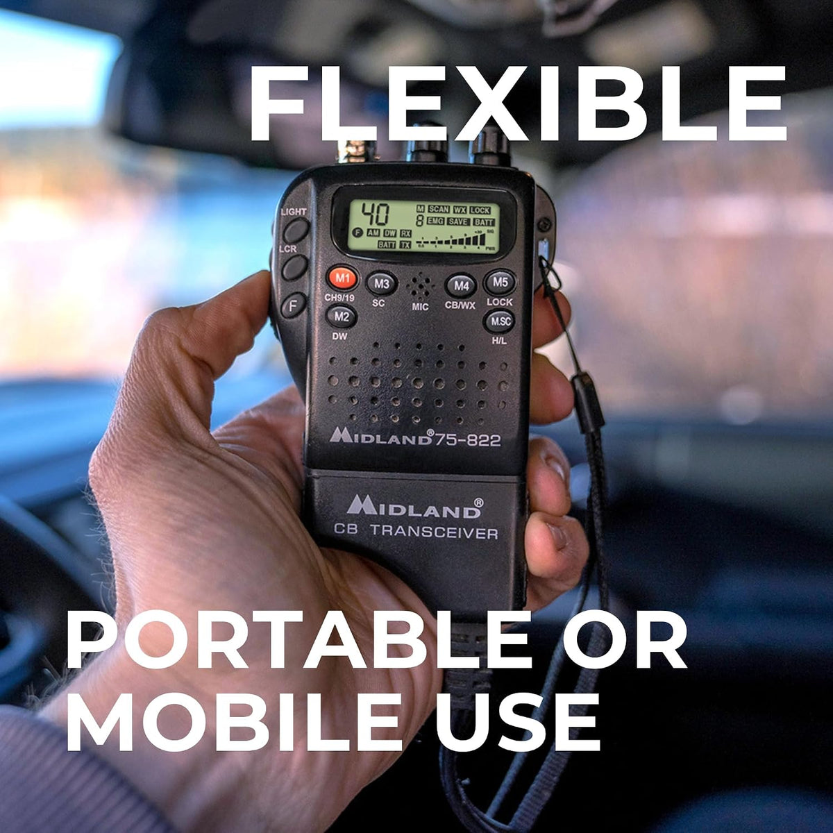 Midland 75-822 AM/FM Handheld CB Radio & Mobile CB Radio