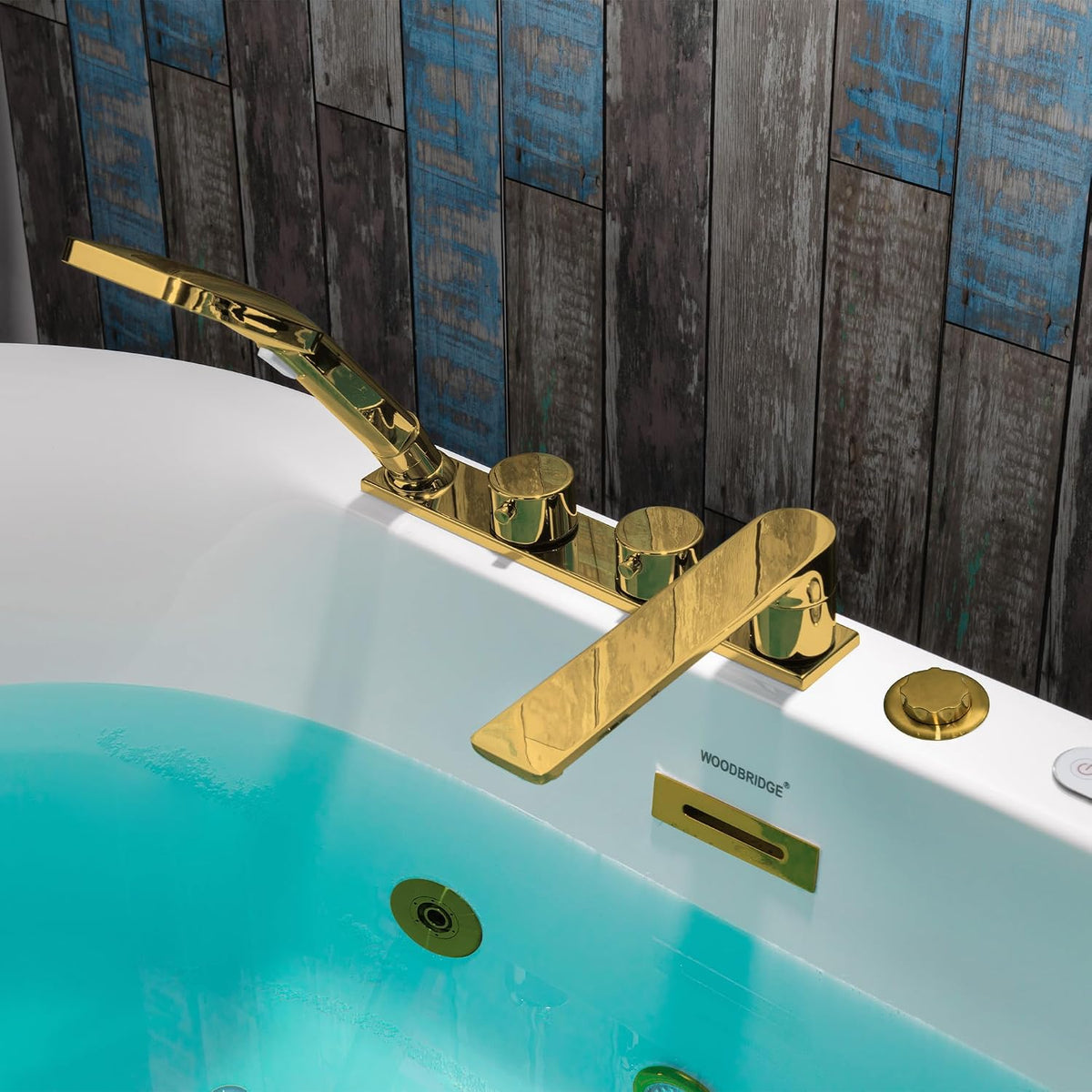 WOODBRIDGE 59"Ã31-1/2" Compact Whirlpool & Air, Heated Bathtub with Faucet
