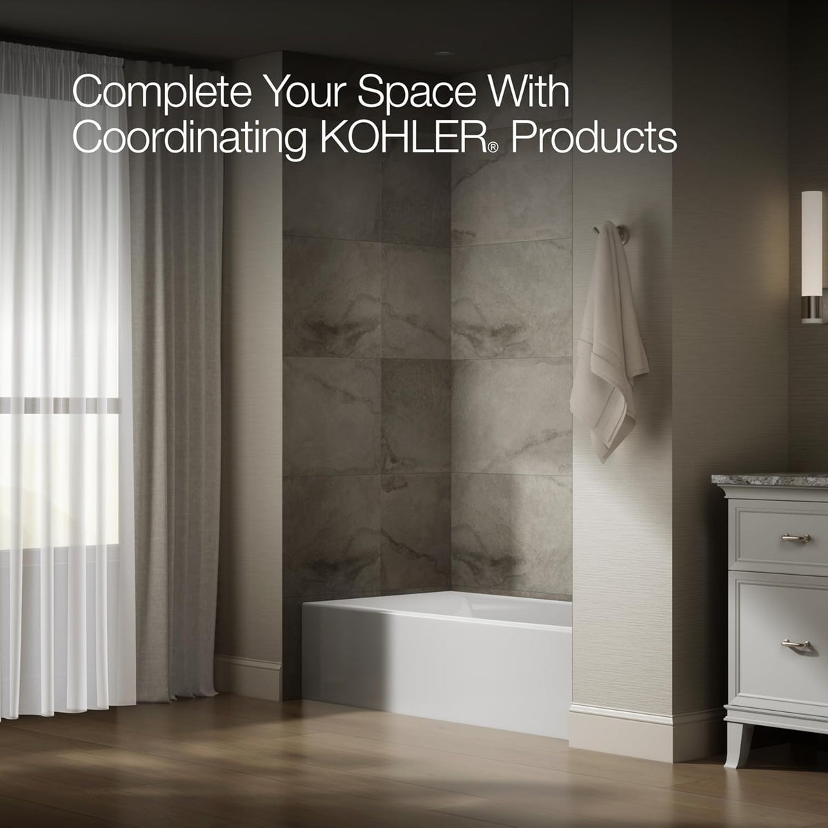 Kohler 26108-RA-0 K-26108-RA-0 Entity 60" x 32" Alcove Bath, Right Drain, White