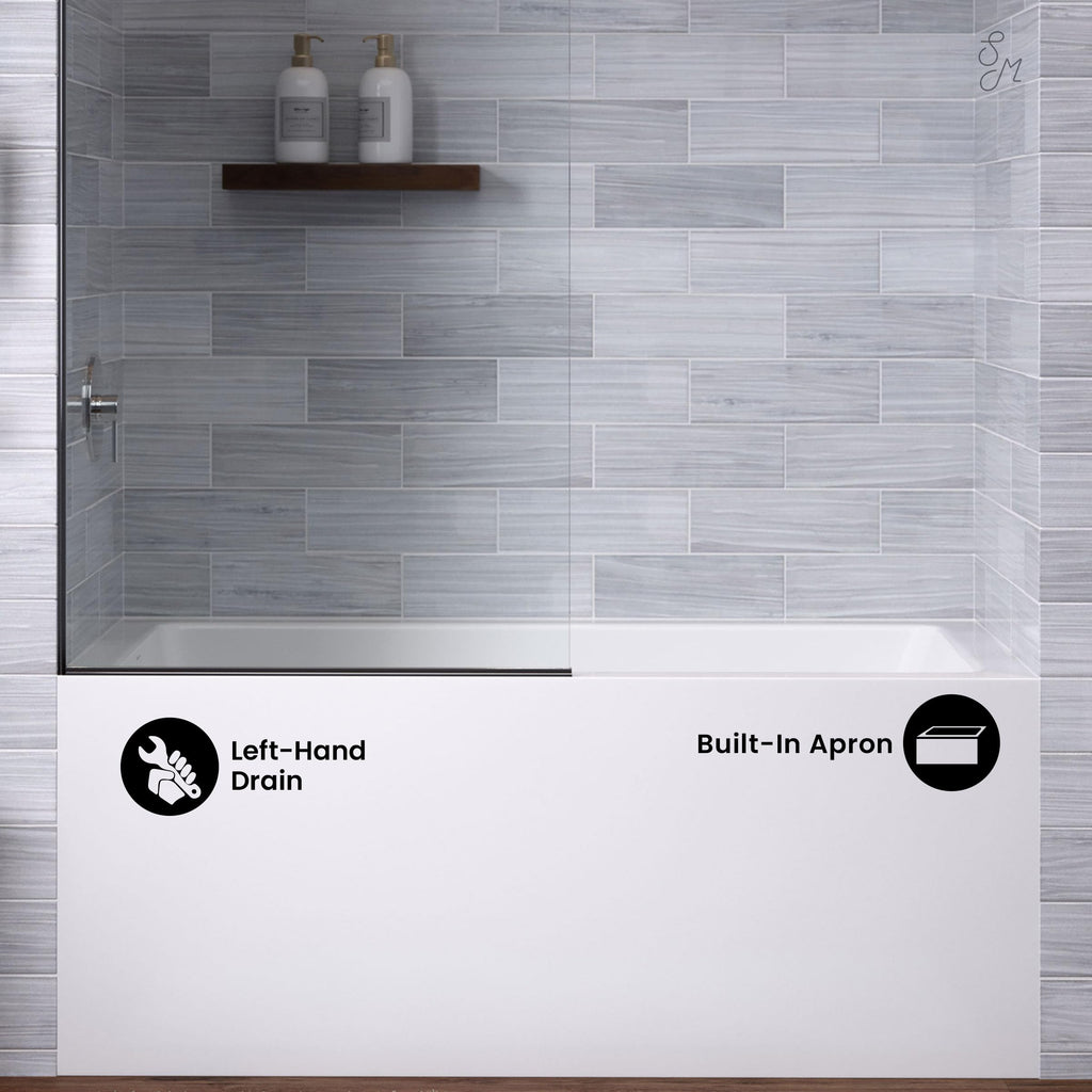 Voltaire 60" x 32" Right-Hand Drain Alcove Bathtub with Apron