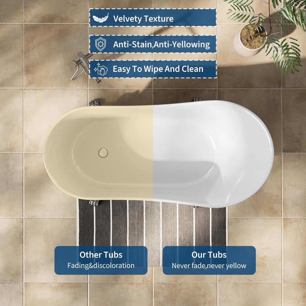 49" Acrylic Freestanding Bathtub - Japanese Square Soaking Tub with Built-in Seat & Toe-Tap Drain, Glossy White Finish, CUPC Certified