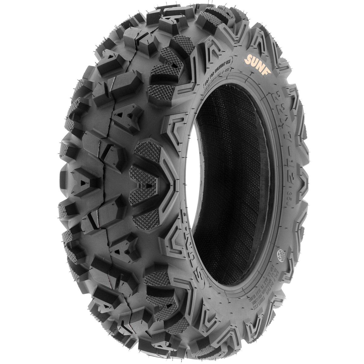 Set of 4 SunF Power.I ATV UTV all-terrain Tires 25x8-12 Front & 25x10-12 Rear, 6 PR, Tubeless A033
