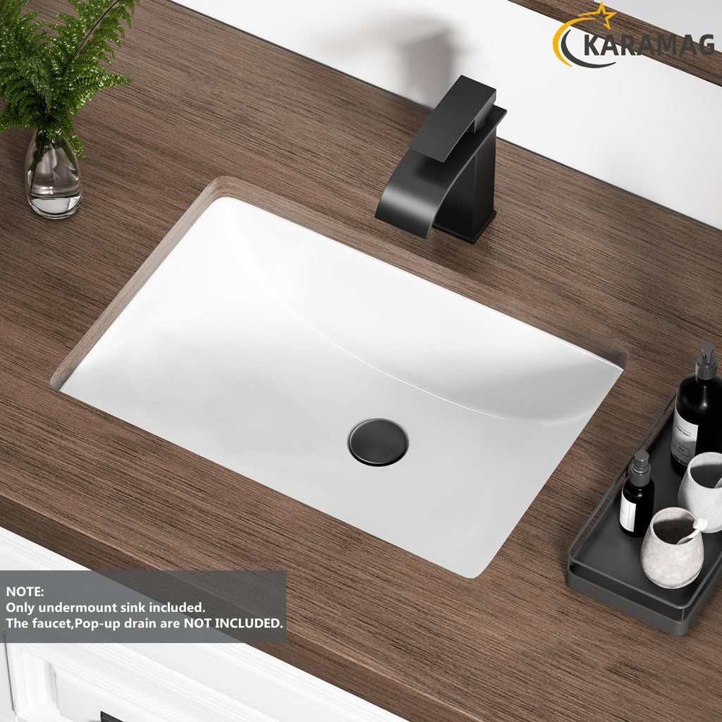 27 Inch Undermount Bathroom Sink with Overflow Rectangle Sinks