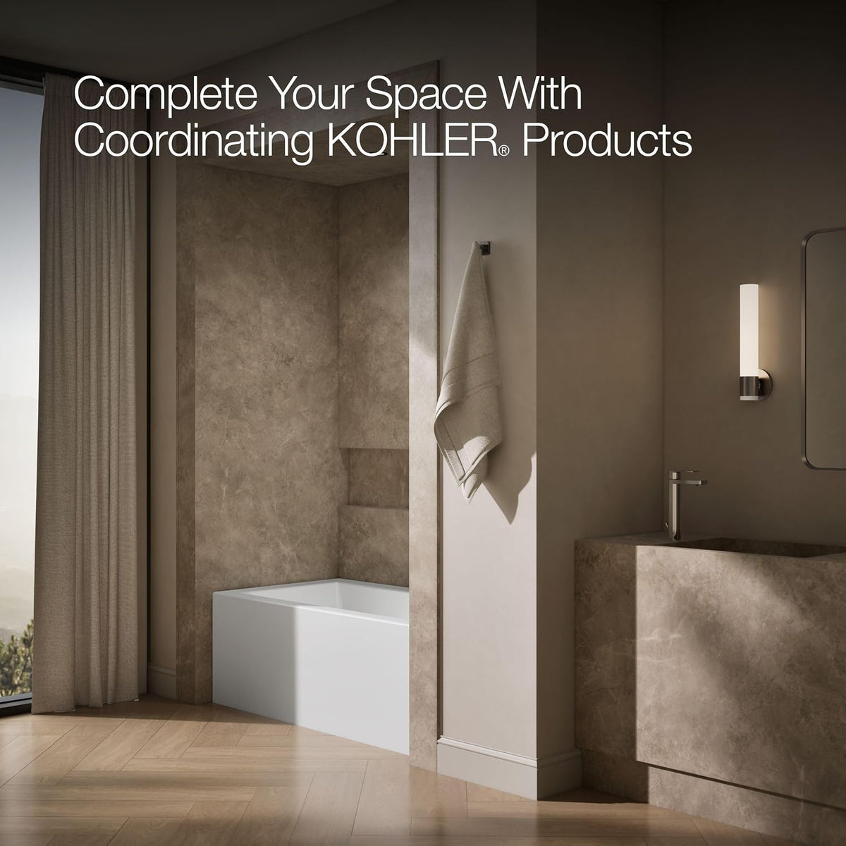 Kohler 1957-RA-0 UnderscoreÂ® 60" x 32" alcove bath right drain, White