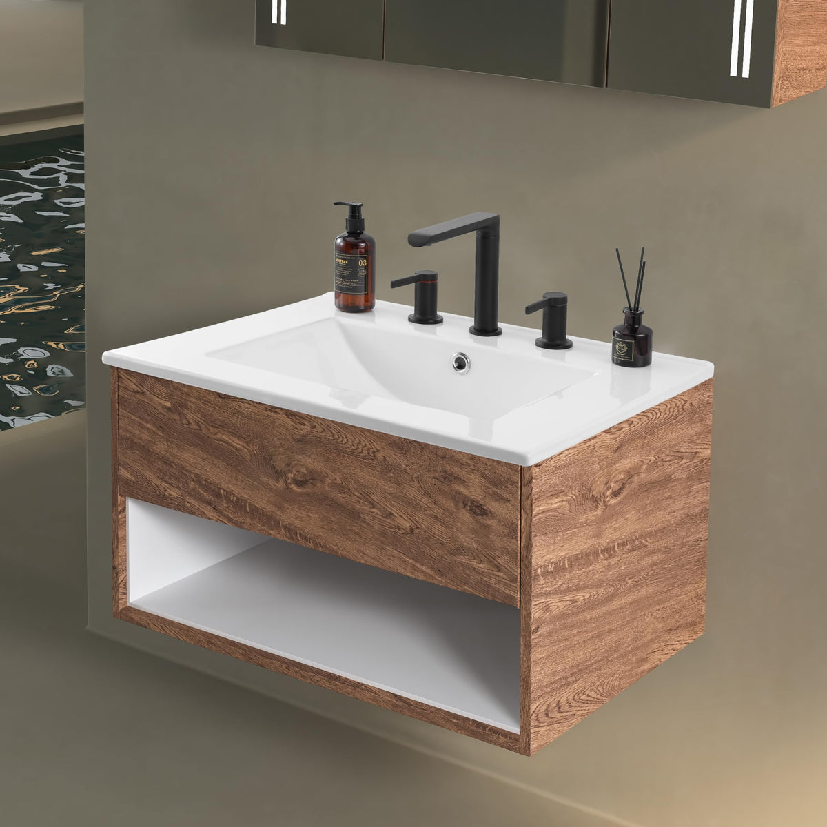 JONATHAN Y Ancillary 30" Bathroom 3-Hole Sink Top, White