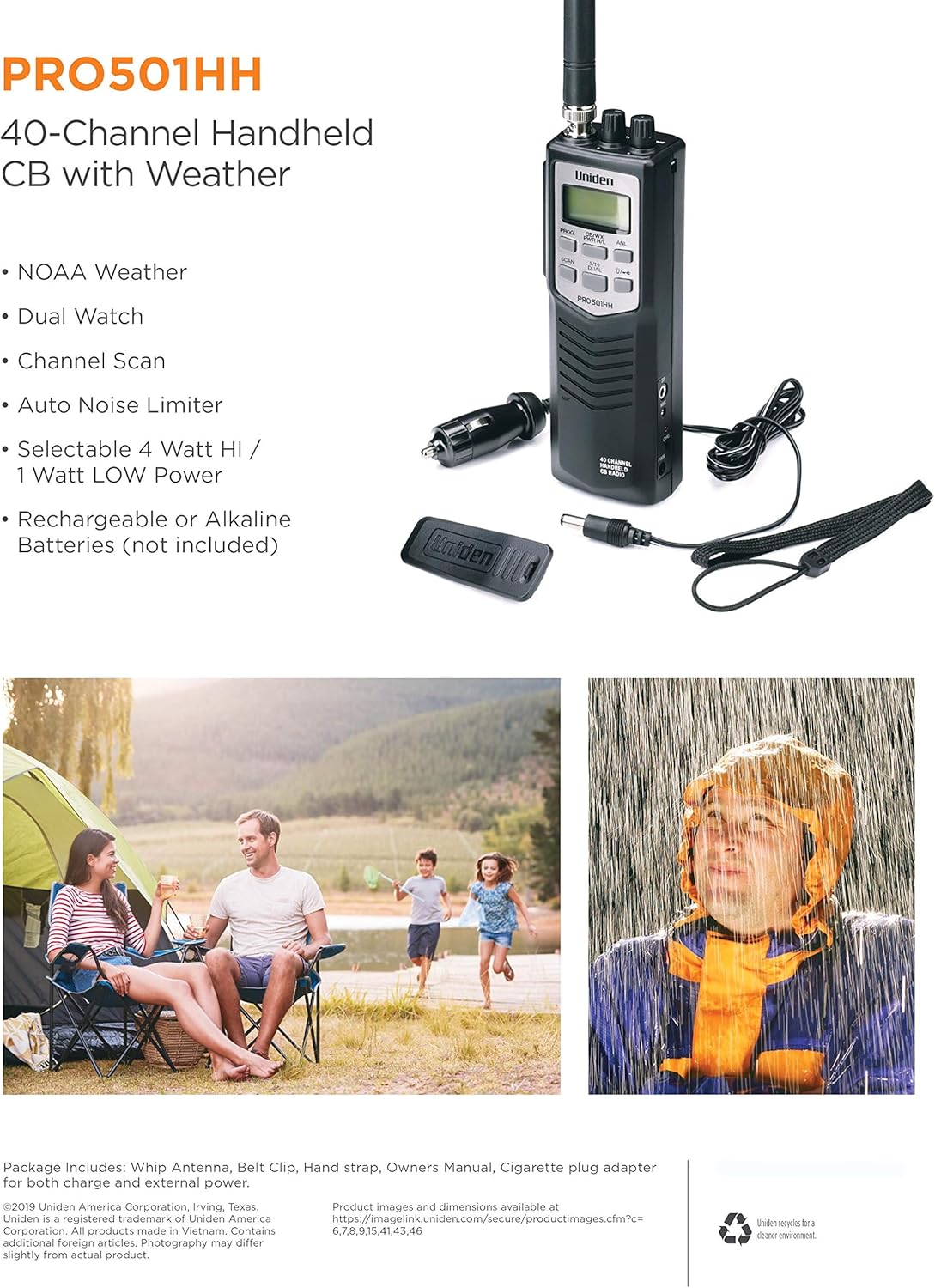 Uniden PRO501HH Pro-Series 40-Channel Portable Handheld CB Radio