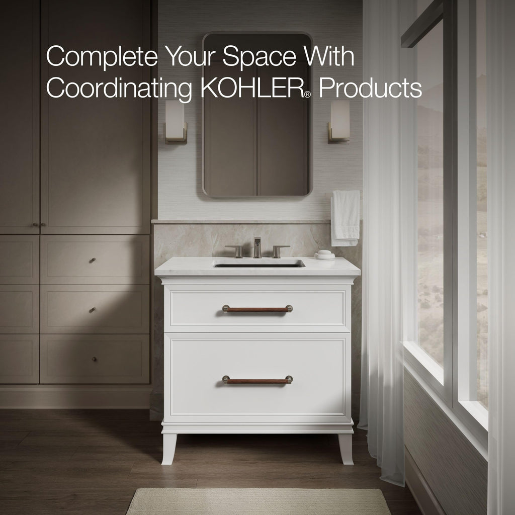 KOHLER 20000-0 Caxton Rectangle Undermount Bathroom Sink, Bathroom Vanity Sink with Overflow Drain, 20-1/4 L x 15-11/16 W, White