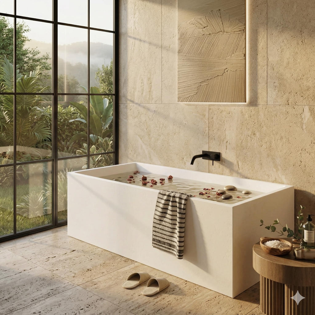 59" Acrylic Freestanding Soaking Bathtub, Deep Ergonomic Design with Lumbar Support, Integrated Overflow Drain, Non-Slip Base,cUPC Certified Modern Bathroom Tub, Easy Installation for Bathroom