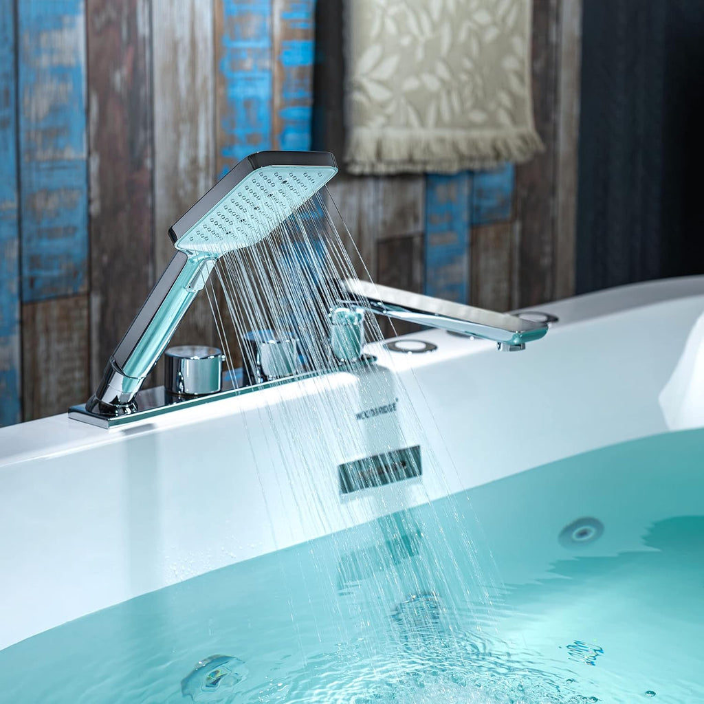 WOODBRIDGE 66-1/2" Ã 31-7/8" Whirlpool & Air, Heated Bathtub with Faucet