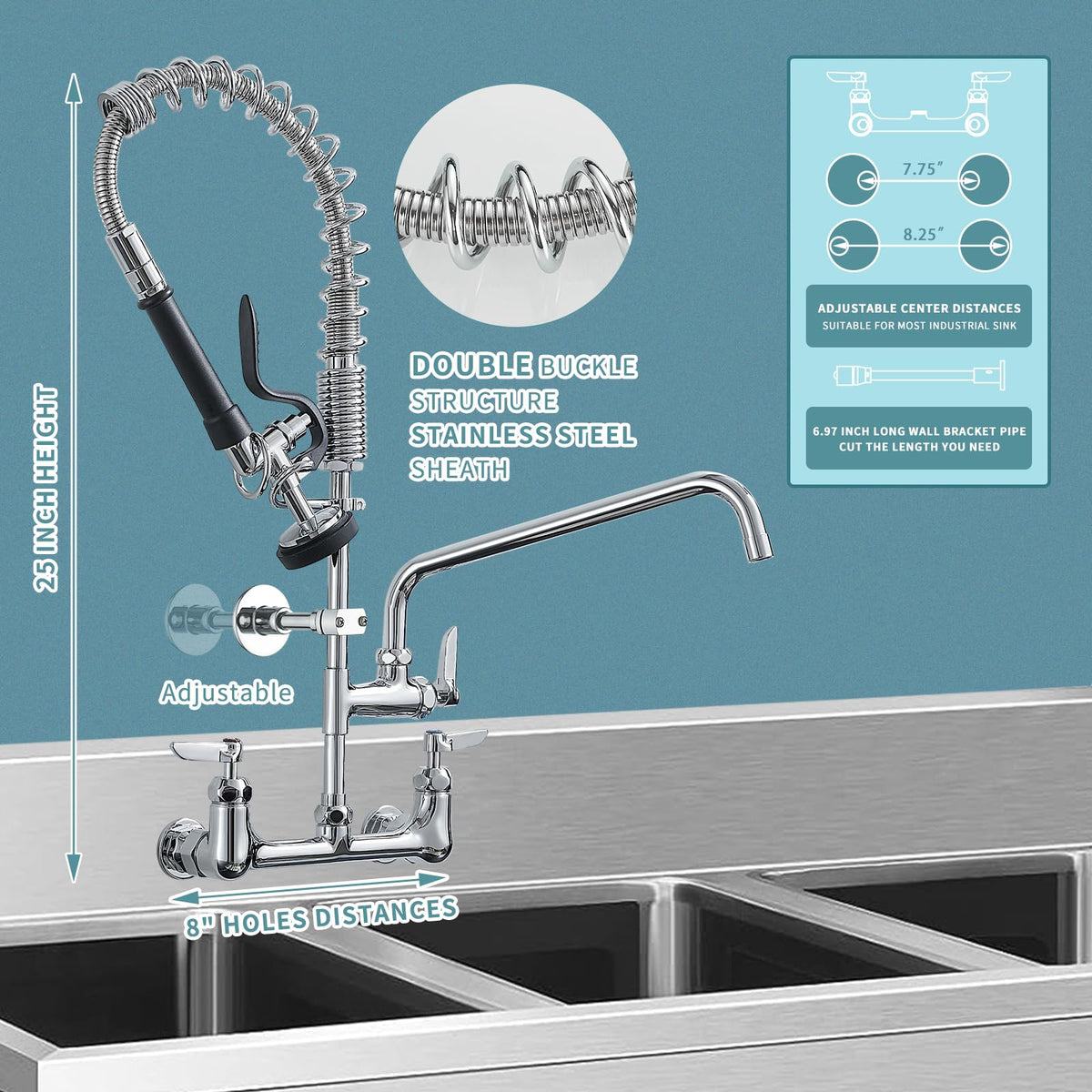 Fapully Black Kitchen Faucet,Commercial Pull Down Kitchen Sink Faucet