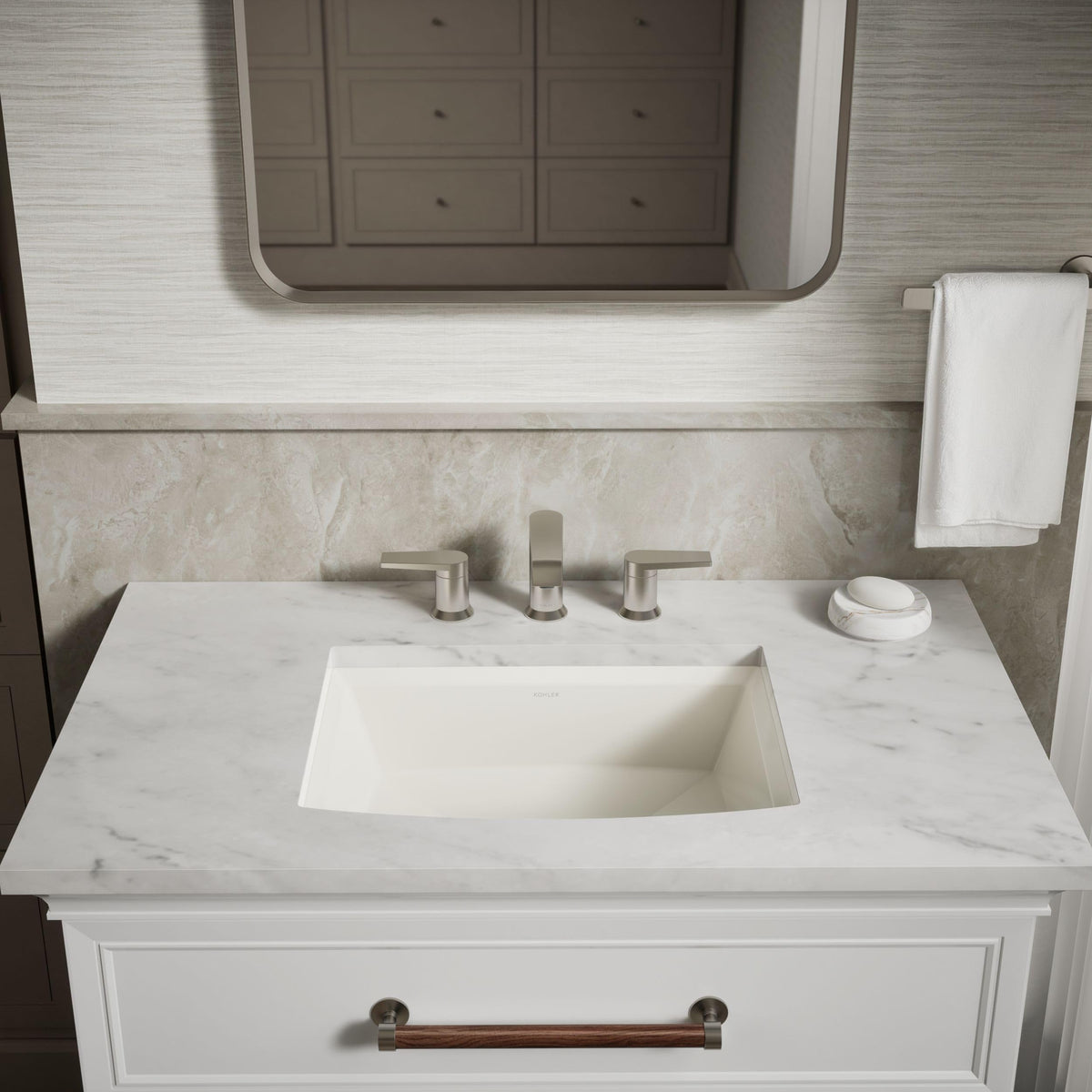 Kohler 2355-0 ArcherÂ® 20" rectangular undermount bathroom sink, White
