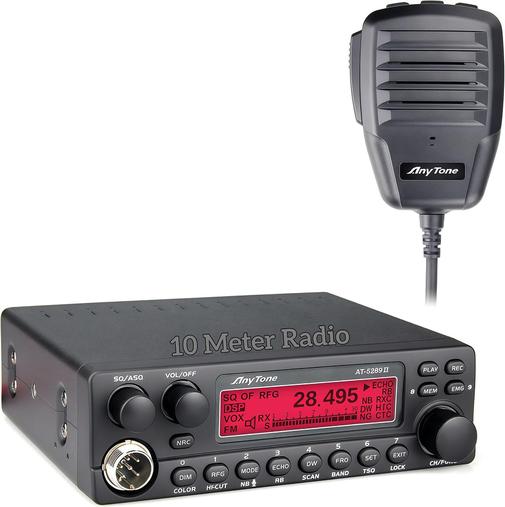 AnyTone AT-5289 II 10 Meter Mobile Ham Radio, 50W FM, 20W AM (60W PEP)