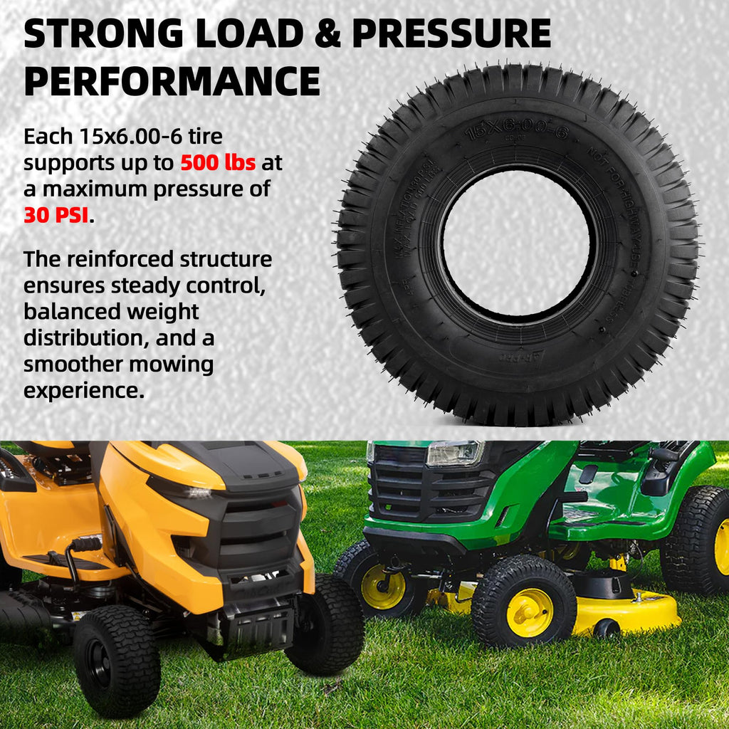 AR-PRO (2 Pack) 20x8.00-8 Lawn Mower Turf Tires, Tubeless, No Rims