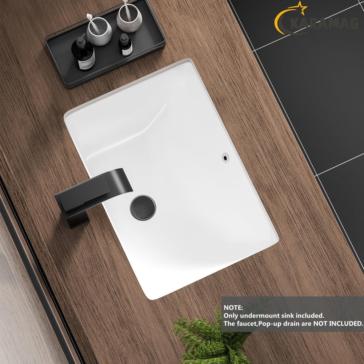 27 Inch Undermount Bathroom Sink with Overflow Rectangle Sinks