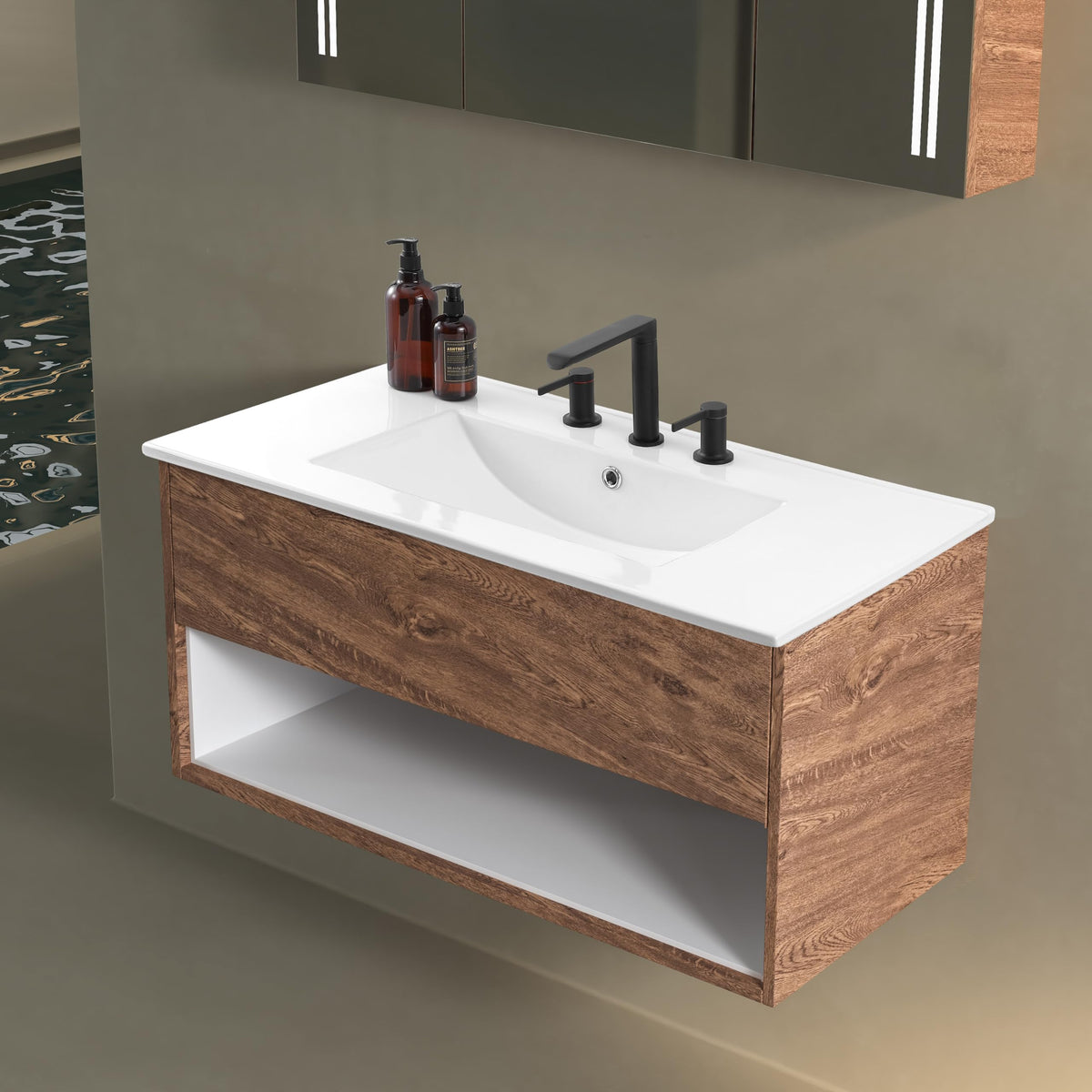 JONATHAN Y Ancillary 30" Bathroom 3-Hole Sink Top, White