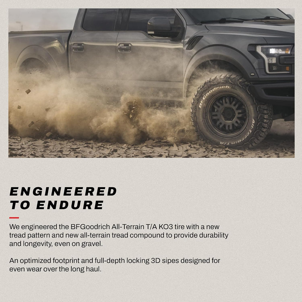 BFGoodrich All-Terrain T/A KO3 Car Tire for Light Trucks, SUVs, and Crossovers, LT275/65R20/E 126/123S LRE