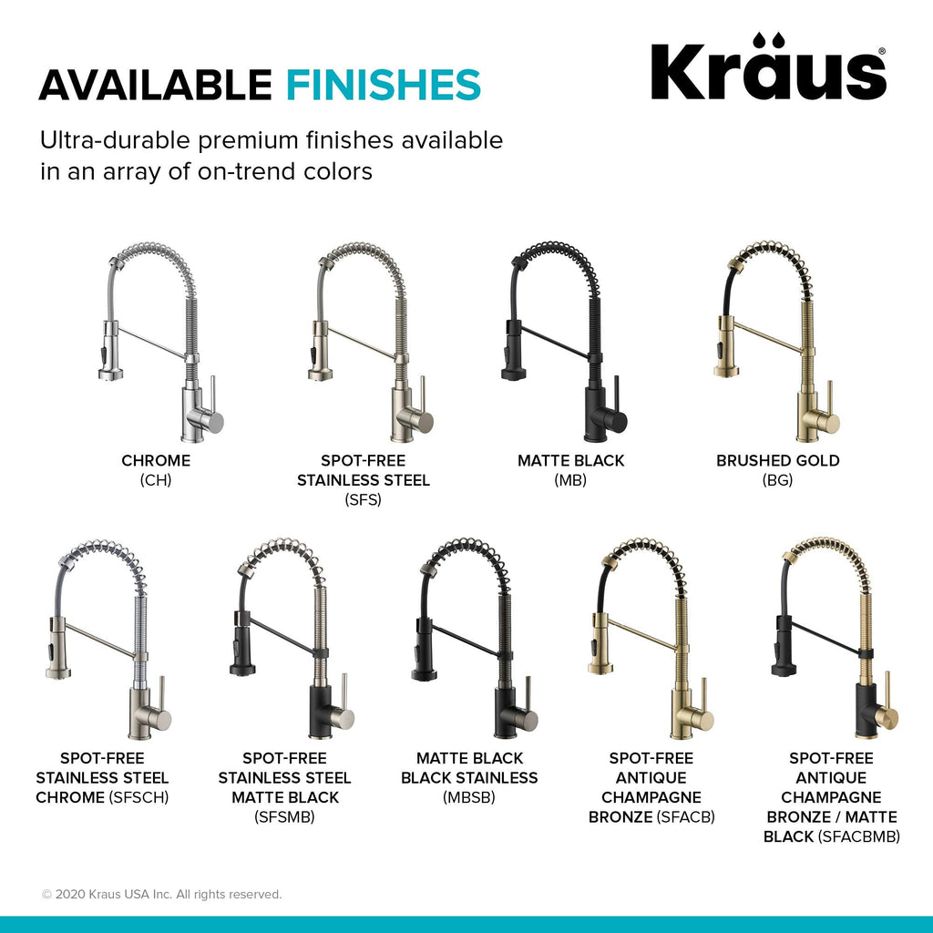 KRAUS Chrome 18.75 in Commercial Pull Down Kitchen Faucet KPF-1610CH