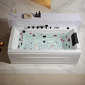 Empava Acrylic Whirlpool Bathtub, 71" Jetted Tub with Healing Chromotherapy