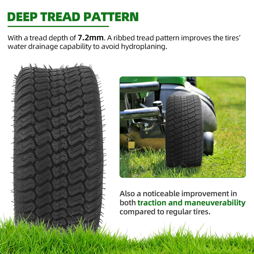 AR-PRO (2 Pack) 20x8.00-8 Lawn Mower Turf Tires, Tubeless, No Rims