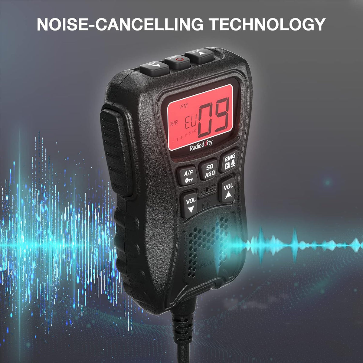 Radioddity CS-47 Compact CB Radio AM/FM, One-Hander Mic Noise Reduction VOX