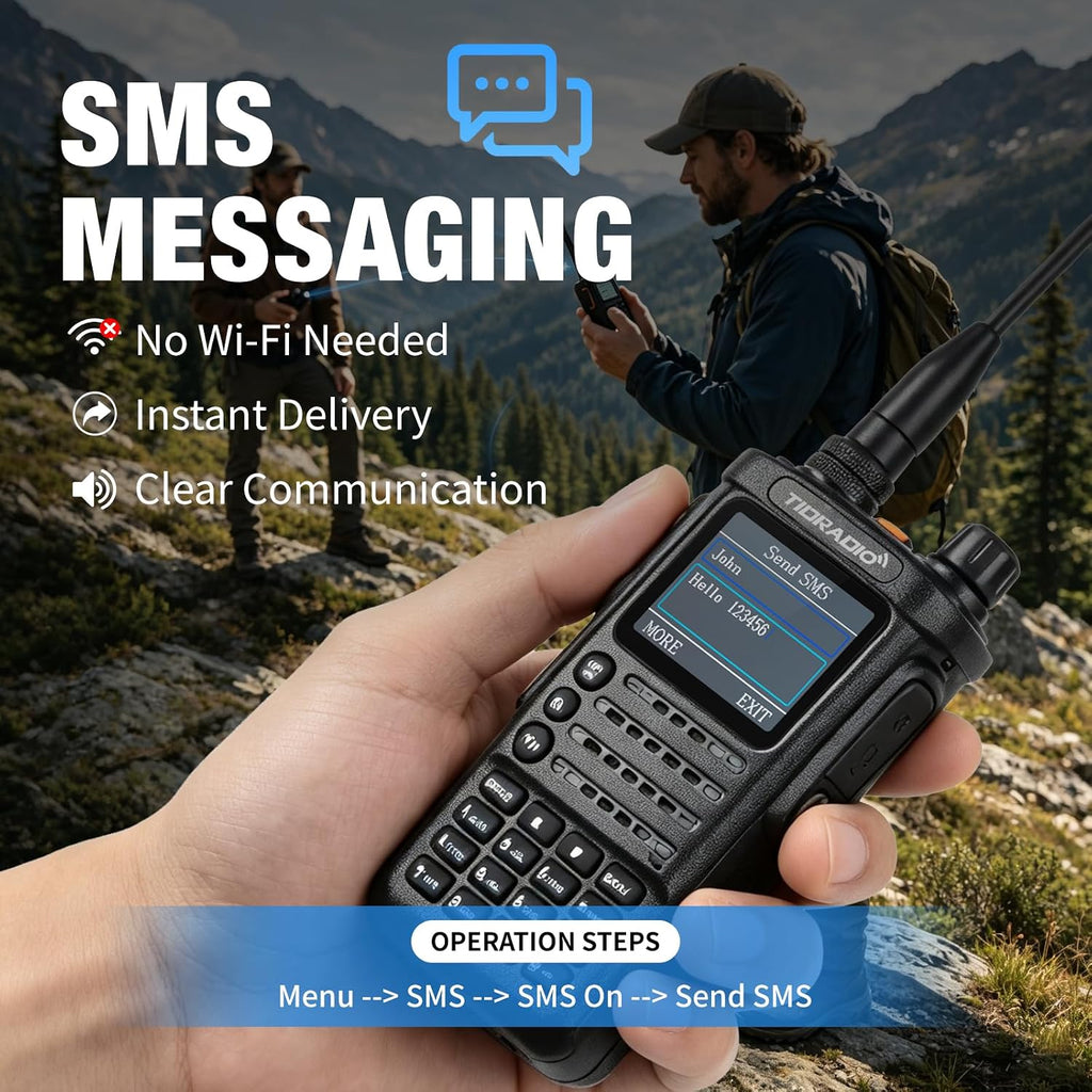 (4th Gen) TIDRADIO 10W TD-H8 Ham Radio Handheld,SMS Message Text,Spectrum Analysis,APP/Web Programming,Multi-Band Long Range Walkie Talkies, Firmware Updatable,AI Noise Reduction,AM/NOAA/FM