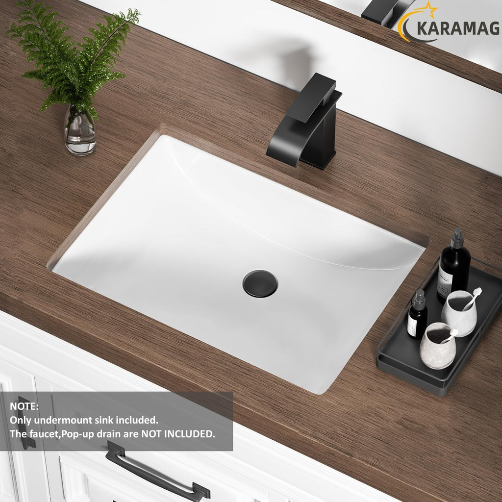 27 Inch Undermount Bathroom Sink with Overflow Rectangle Sinks